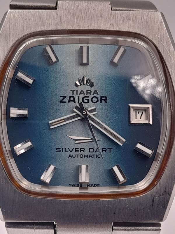 Zaigor Silver dart 38mm ex crown 38mm lug to lug