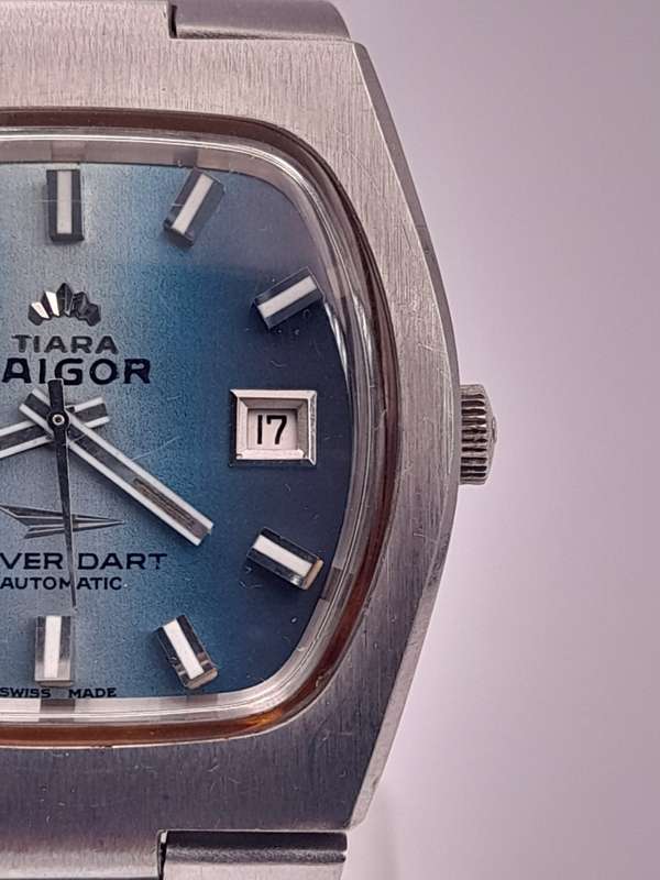 Zaigor Silver dart 38mm ex crown 38mm lug to lug