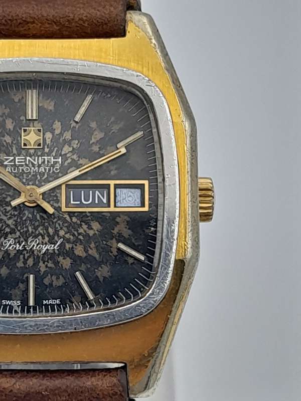 Zenith Port Royal rare watch beautiful patina dial 41mm lug to lug 35mm ex crown