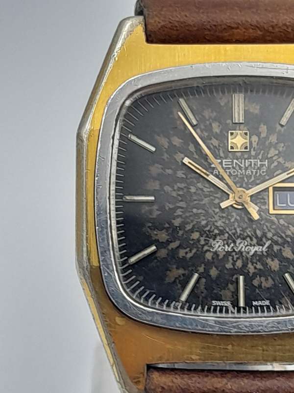 Zenith Port Royal rare watch beautiful patina dial 41mm lug to lug 35mm ex crown