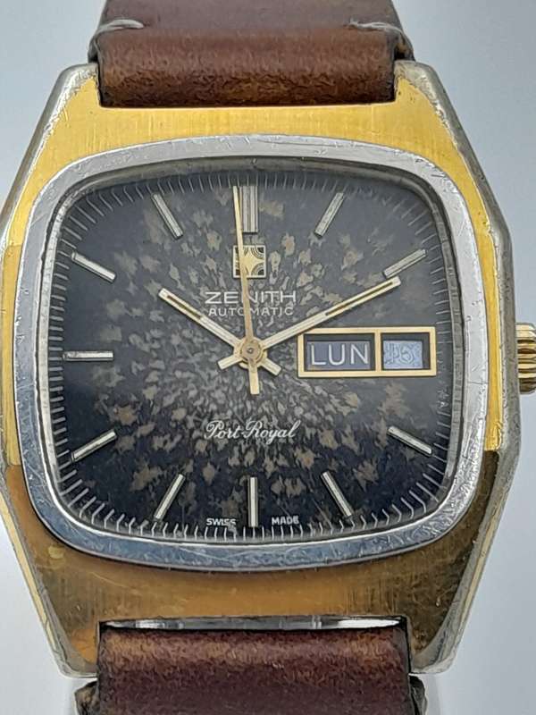 Zenith Port Royal rare watch beautiful patina dial 41mm lug to lug 35mm ex crown