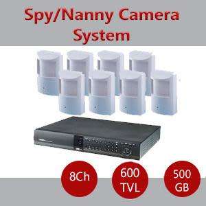 Spy / Nanny Camera system, includes 8 hidden PIR camera's with internet viewing