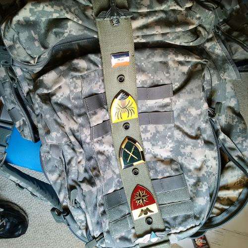 Web Belt with 5 Recce, Infantry School, 4 SAI, Metal Para Wings and 44 Para Brig