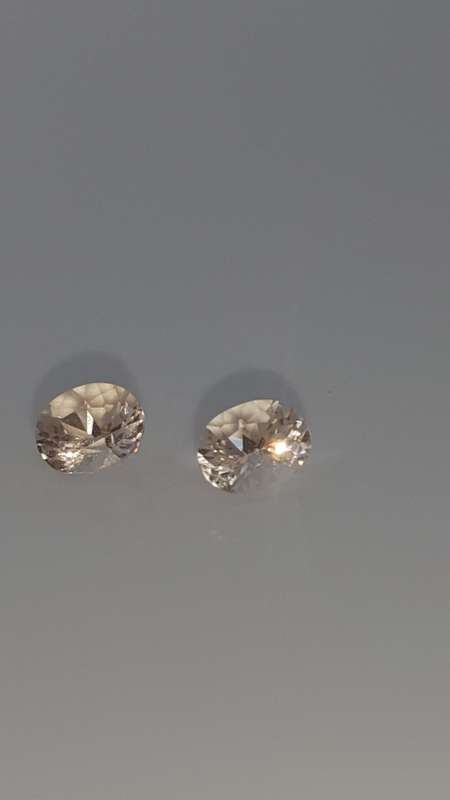 0,80CT STUNNING SPARKLE!! AAA+ NATURAL MORGANITE OVAL PAIR VVS