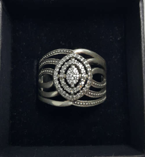 ***Silver stamped Diamond ring 0.56 tcw***
