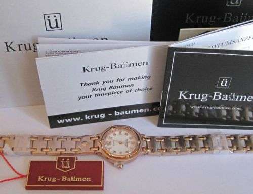 Krug Baumen Ladies Charleston 4 Diamond Rose Gold Watch