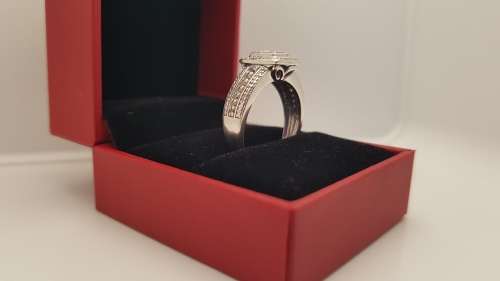 Certified American Swiss 925 Silver Diamond Ring - PRE-OWNED