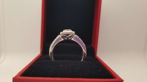 Certified American Swiss 925 Silver Diamond Ring - PRE-OWNED