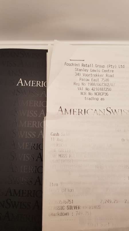 Certified American Swiss 925 Silver Diamond Ring - PRE-OWNED