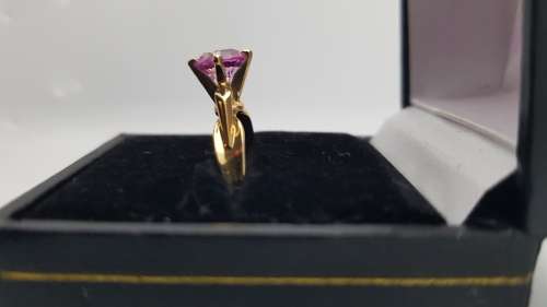 9ct Gold 'Jayem' Stamped Pink Stone Vintage Engagement Ring