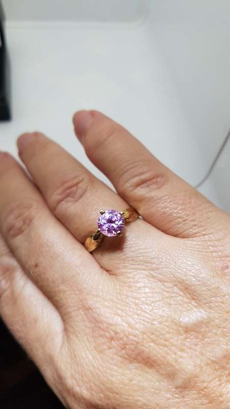 9ct Gold 'Jayem' Stamped Pink Stone Vintage Engagement Ring