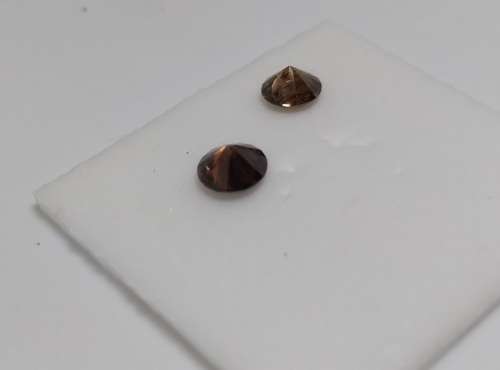 CERT Genuine Natural Cognac Diamonds - PAIR 0.58ct