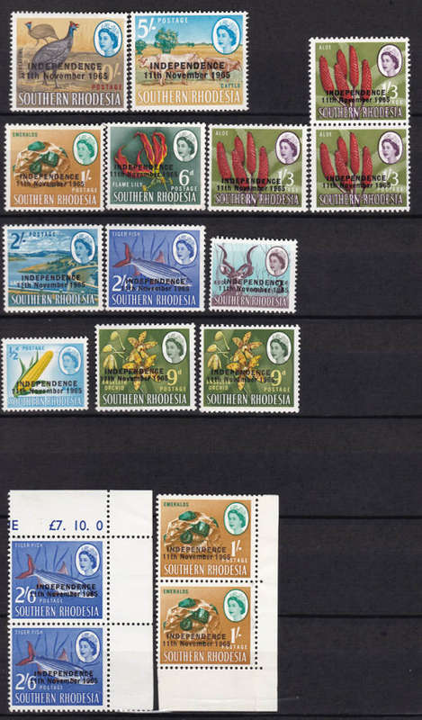 Southern Rhodesia over print Independence 11th November 1965.17 MNH