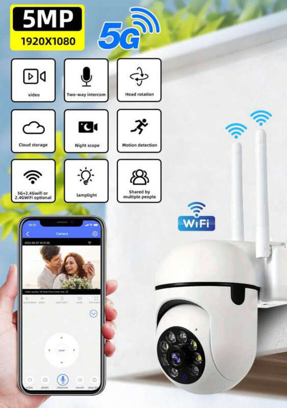 5MP Ultra-Clear 5G Dual-Band WIFI Camera