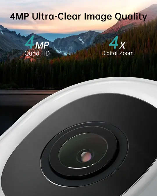 4MP PTZ Dual-Band 5G/2.4G ZUMIMALL Wired Security Camera