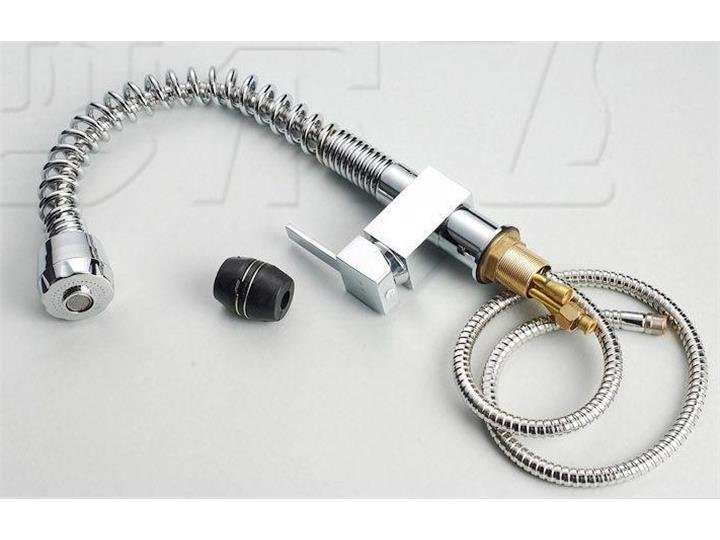 Nickel brushed kitchen pull out spray basin sink faucet taps mixer