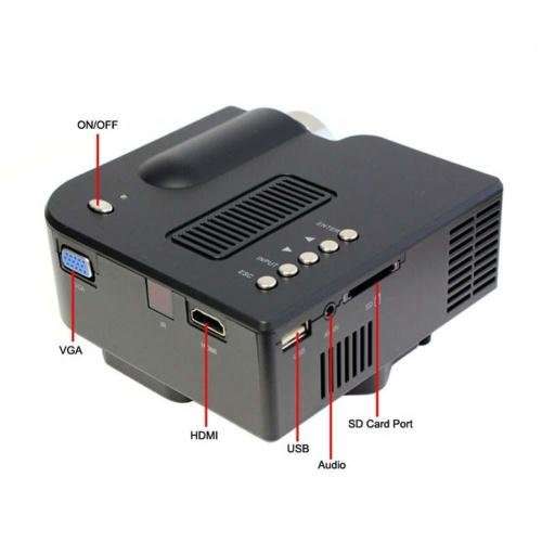 **LOCAL STOCK**" HD 1080P LED Multimedia Projector Home Theater Cinema AV TV VGA HDMI USB SD WTC