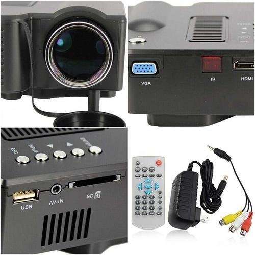 **LOCAL STOCK**" HD 1080P LED Multimedia Projector Home Theater Cinema AV TV VGA HDMI USB SD WTC