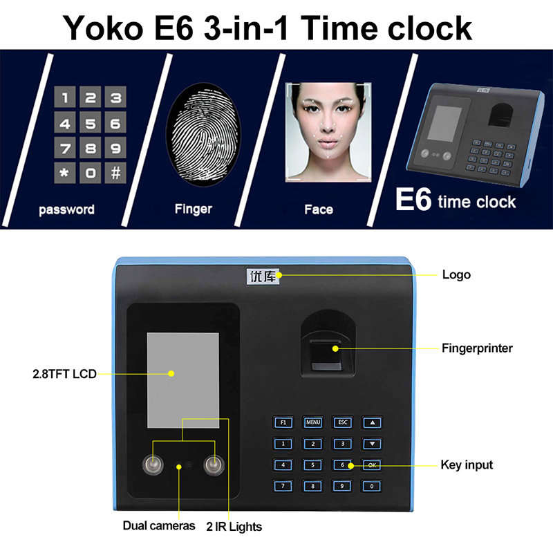 **LOCAL STOCK**Face Recognition Fingerprint Time Attendance Manager 1000 Face Capacity