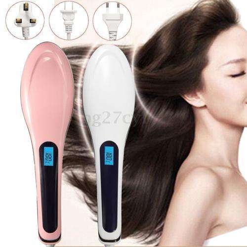 **LOCAL STOCK** Electric Hair Straightener Comb LCD Auto Temperature Control Iron Brush Massager