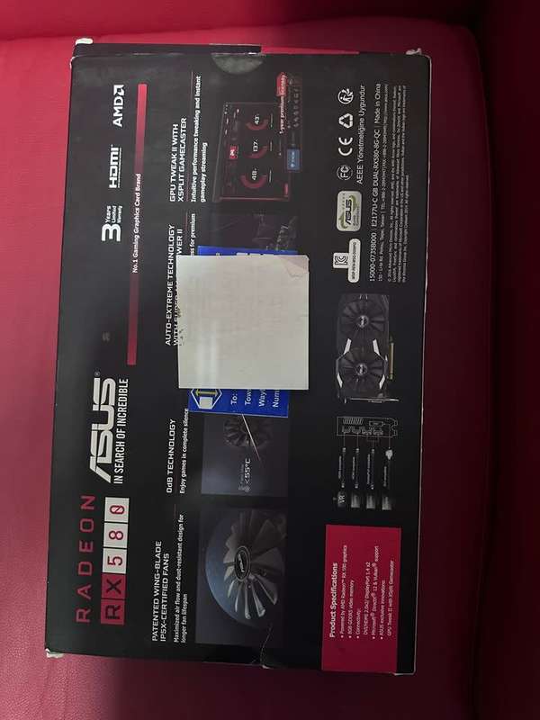 ASUS AMD Radeon RX580 8GB GDDR5 Graphics Card (DUAL-RX580-O8G)