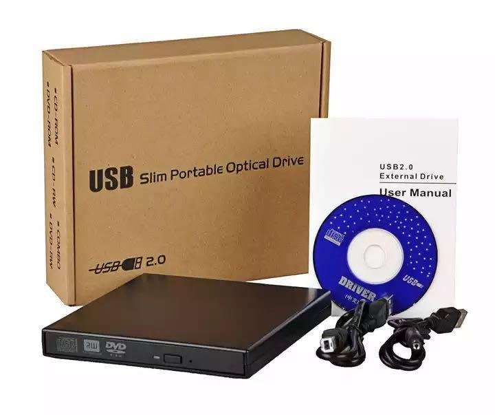 USB 2.0 Slim External DVD Rom Optical Drive CD DVD RW Player Reader Recorder