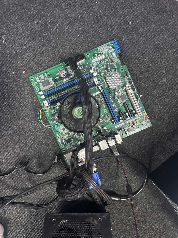 intel core i7-2600 with 1155 motherboard and 16B RAM .Backplate included