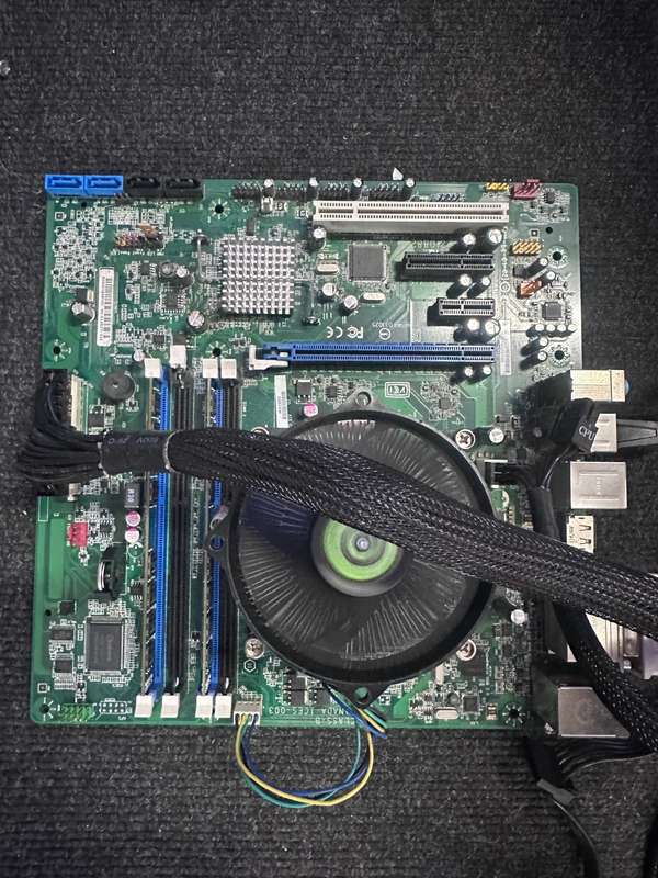 intel core i7-2600 with 1155 motherboard and 16B RAM .Backplate included