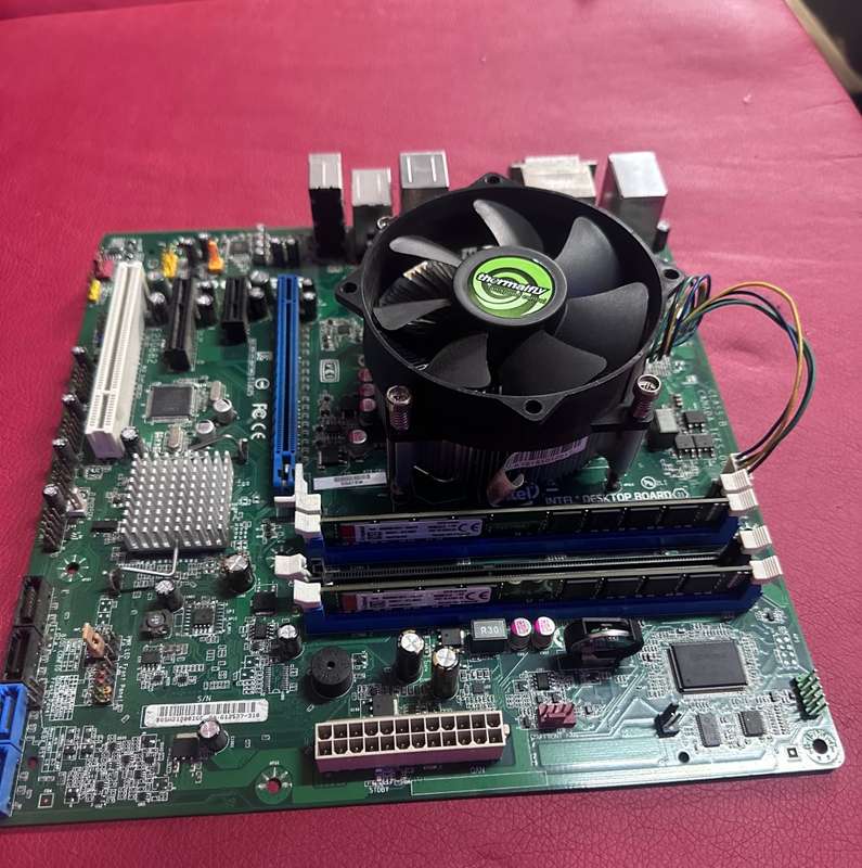 intel core i7-2600 with 1155 motherboard and 16B RAM .Backplate included