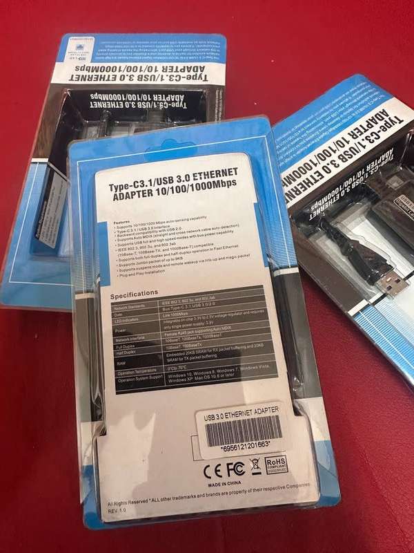 USB 3.0 to RJ45 Ethernet Adapter Supports 10/100/1000 Mbps