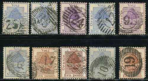 Orange Free State small lot of (10) x stamps Cancelled with different BONC Numbers