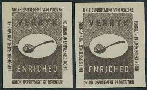 South Africa Pre 1960's Union Department of Nutrition Bread Labels x (2) (**)