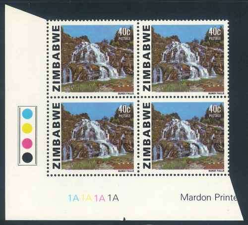 Zimbabwe 1983 Definitive 40c Control Block (Cylinder 1A) (SG 588a) (**)