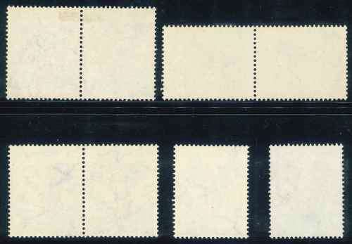 South Africa 1954 Animal Definitive used 4d "Elephant" stamps with Variety x (5)