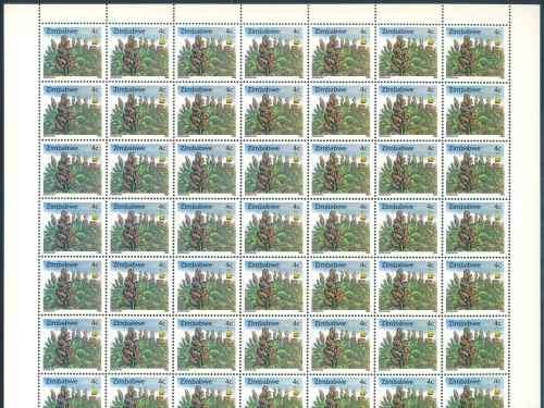 Zimbabwe 1995 "Culture Definitive" Sheet of (84) x 4c stamps (Cylinder 1A) (**)
