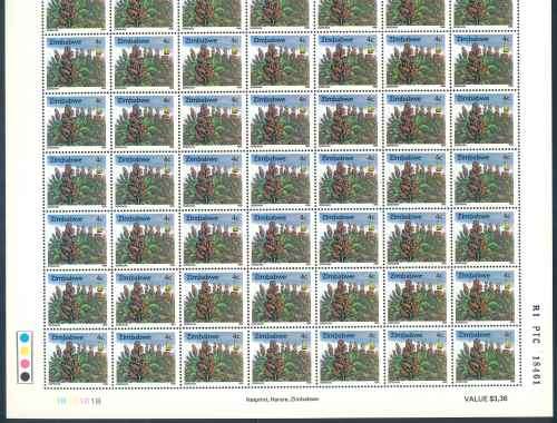 Zimbabwe 1995 "Culture Definitive" Sheet of (84) x 4c stamps (Cylinder 1B) (**)