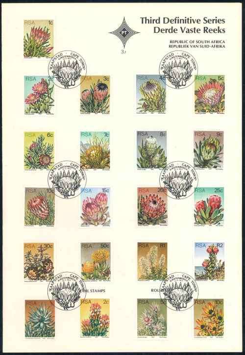 South Africa 1977 Third Definitive Series "Protea" Signed Official First Day Folder Number 3.1