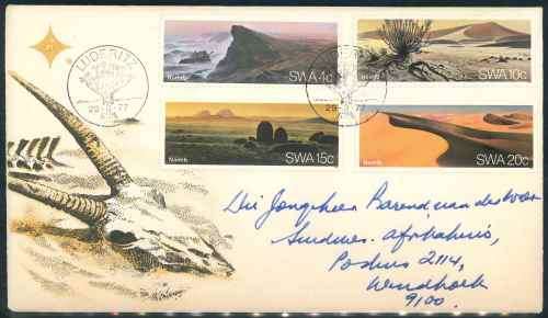 South West Africa 1977 "Namib Desert" Signed Official First Day Cover