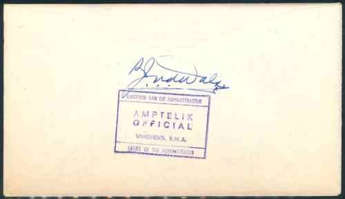 South West Africa 1977 "Namib Desert" Signed Official First Day Cover