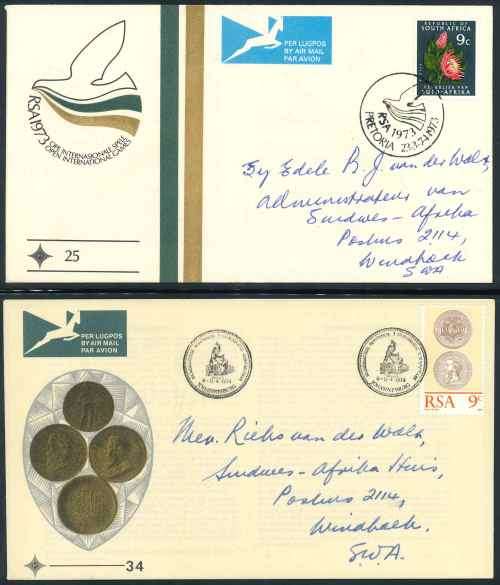 South Africa 1973/74 Signed Official First Day Covers x (2)