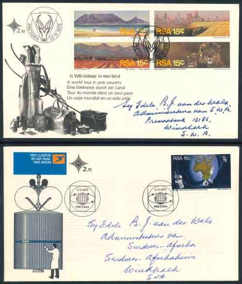 South Africa 1975 Signed Official First Day Covers x (2)