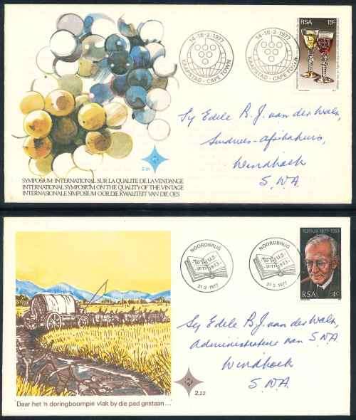South Africa 1977 Signed Official First Day Covers x (2)