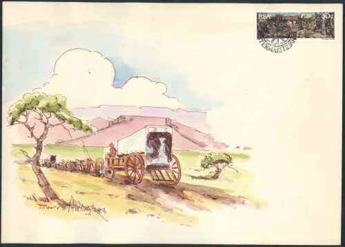 South Africa 1988 Original Signed Hand Painted (Mauritz Hattingh) Great Trek First Day Cover