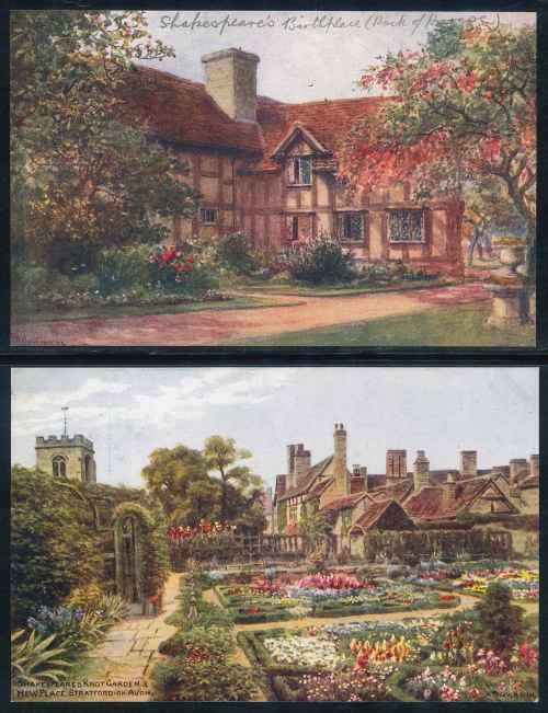 Great Britain "Shakespeare's Birthplace Garden" Postcards from Original Water Colour Drawings