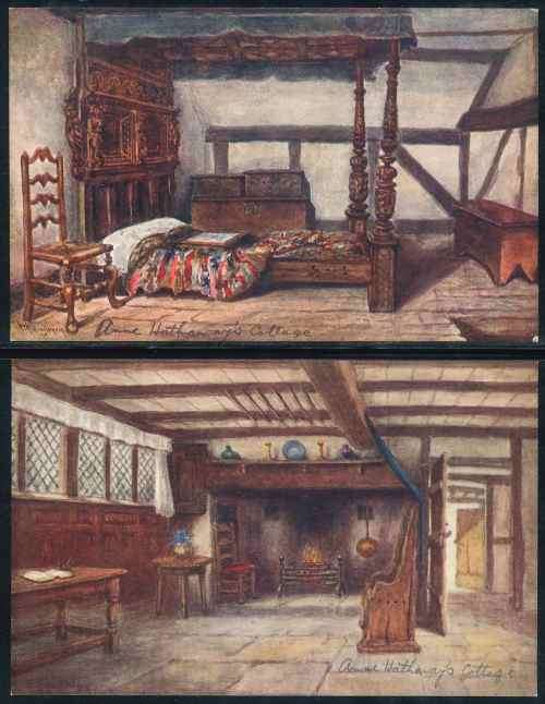 Great Britain "Anne Hathaway's Cottage" Postcards from Original Water Colour Drawings x (3)