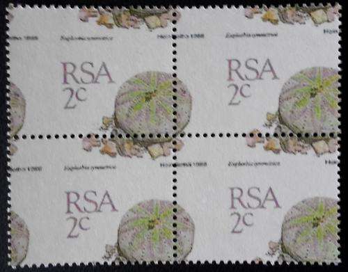 South Africa 1988 Succulents Definitive 2c Block Printed on the gum side (**)