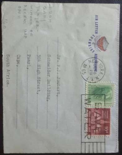 South Africa 1965 Scarce Air Letter from the USA written by Gary Player after winning the US Open