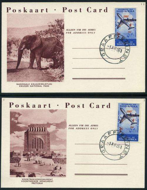 South Africa 1961 "50th Anniversary of First SA Flight" First Day Postcards x (3)