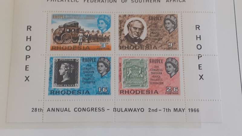 RHODESIA-1966,RHOPEX MINIATURE SHEET,C71a(Var) 4892 instead of 1892