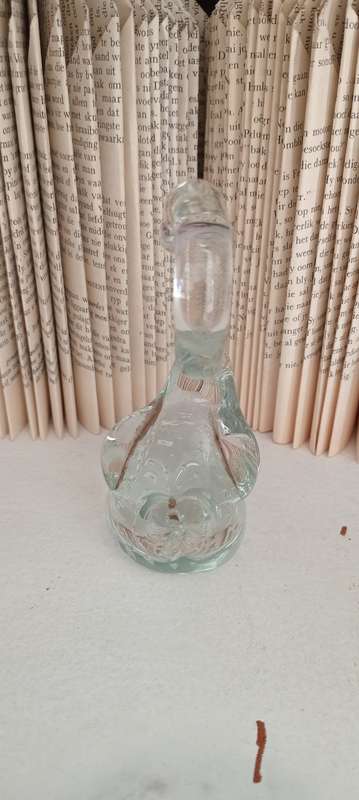 Murano Clear Glass Swan with Bullicante Bubbles